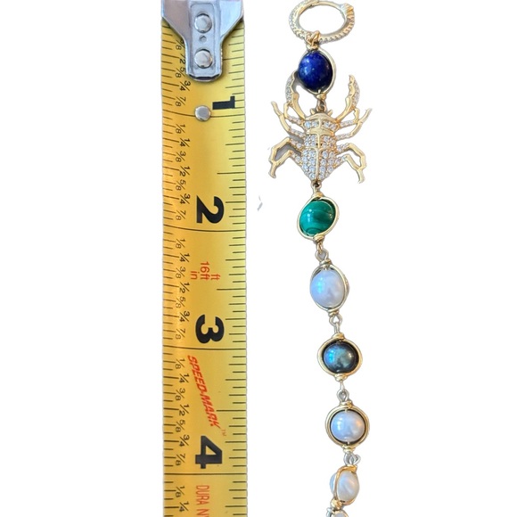 Songle drop earring with gemstones and crystals - Picture 3 of 10